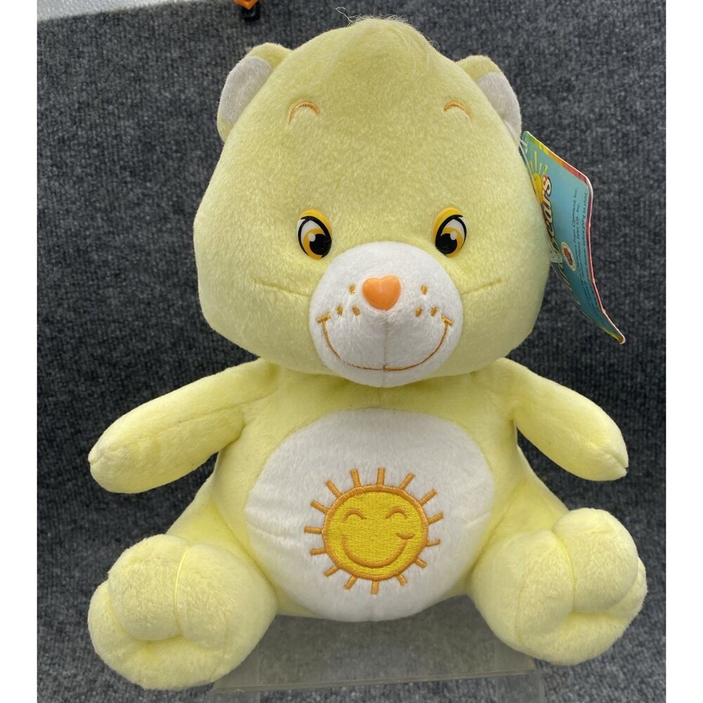 2003 Care Bears Funshine Bear 10" Plush Nanco Yellow Sun Vintage